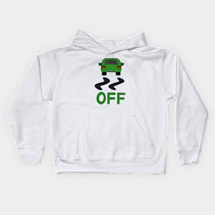 Green Pixelated Car Kids Hoodie